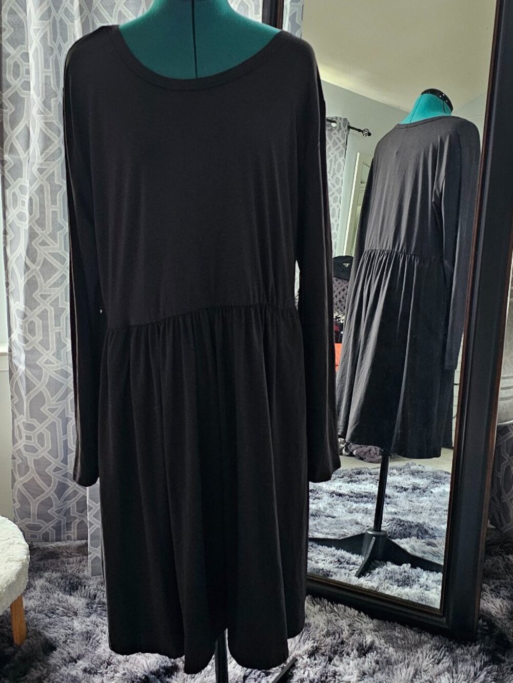 KARALIN Plus Size Long Sleeve Empire‑Waist Swing Dress – Size 20W NWT